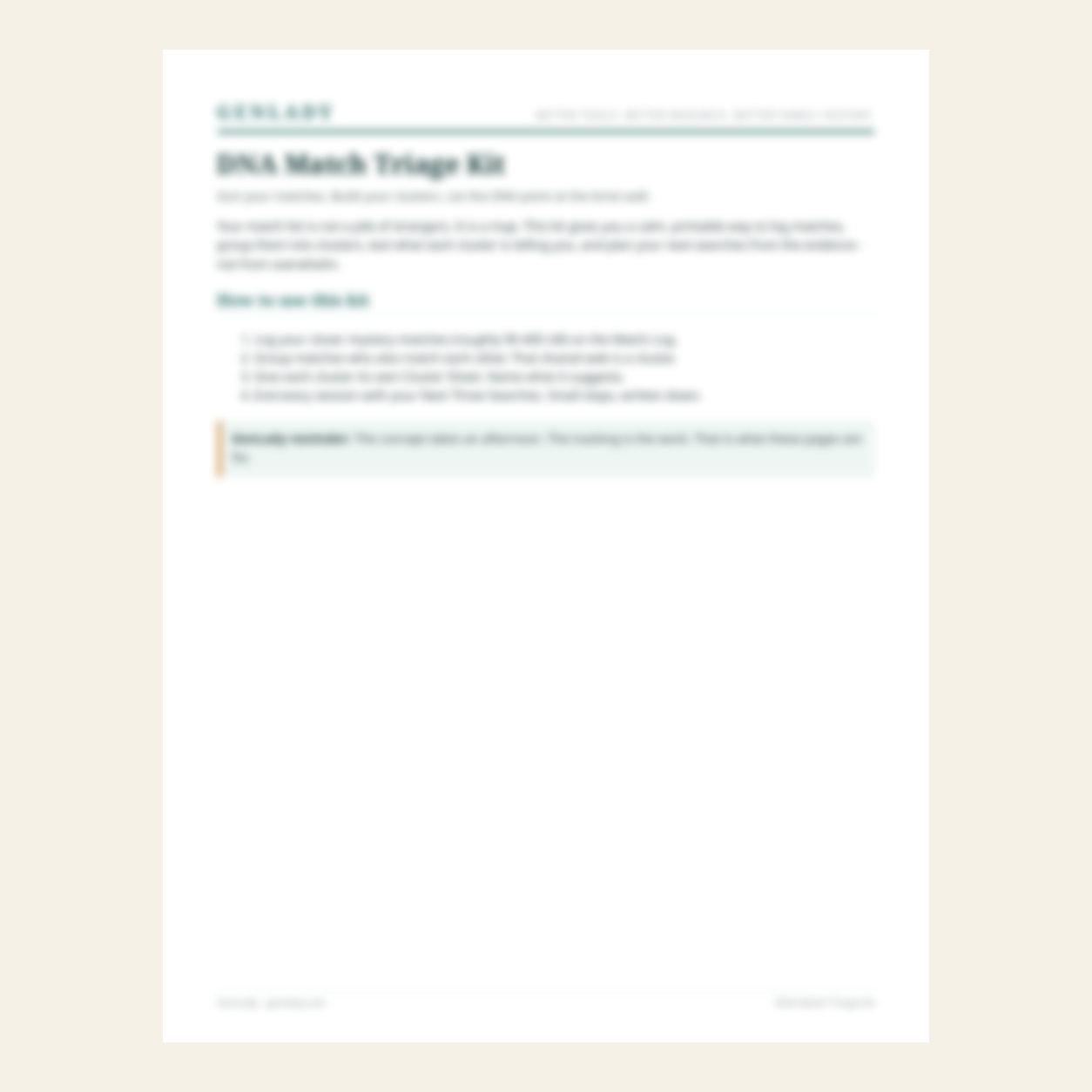 DNA Match Triage Kit cover